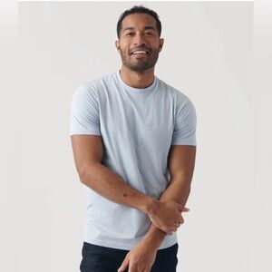 True Classic Men's Short Sleeve Classic Crew Neck Tee in Heather Pale Blue
